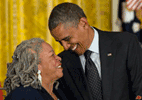 Toni Morrison with Barack Obama