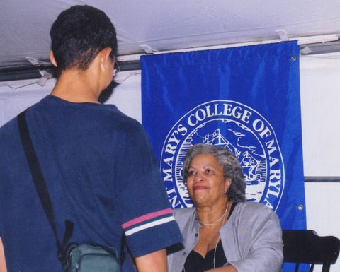 A Cordozo Student meets Ms. Morrison at St. Mary's College